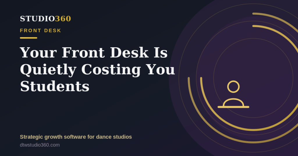 Dance studio front desk systems — Front Desk Concierge 360 header